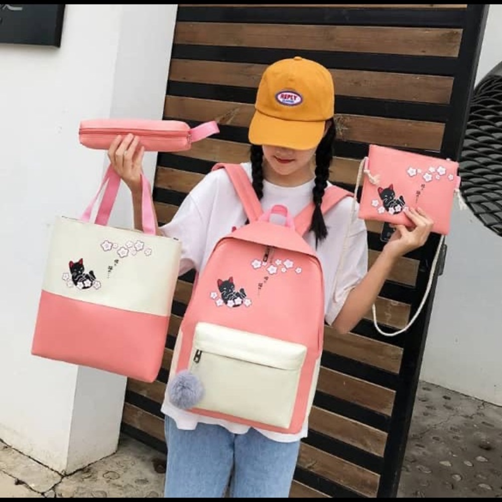 School Back Pink Girl Backpack set 4 School Back Pink Girl Backpack set 4 - Picture 3 of 7